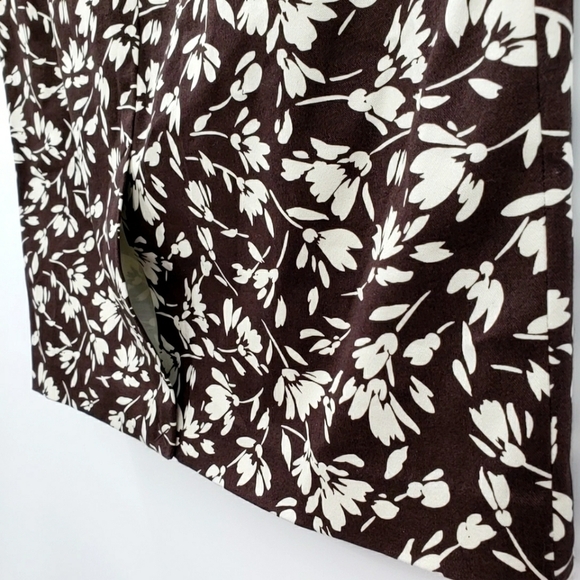 Lauren Ralph Lauren Brown Floral Pencil Skirt - Picture 3 of 9